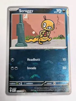 Scraggy (Poke Ball) 057/086 - Scarlet & Violet: White Flare Pokemon TCG NM - Image 1