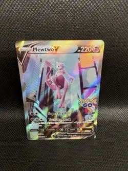 Pokemon TCG Mewtwo V (Alternate Full Art) 072/078 Pokemon GO Ultra Rare Holo - Image 1