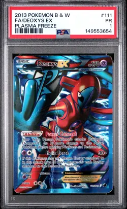 2013 POKEMON BLACK & WHITE PLASMA FREEZE #111 FULL ART/DEOXYS EX PSA 1 - Image 1
