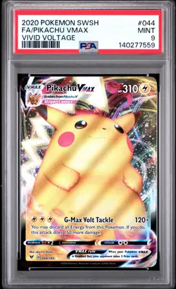 2020 POKEMON SWORD & SHIELD VIVID VOLTAGE #044 FA/PIKACHU VMAX PSA 9 - Image 1