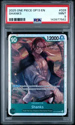 (PSA 9) One Piece: Carrying on His Will – Shanks #028 [Super Rare/Full Art] - Image 1