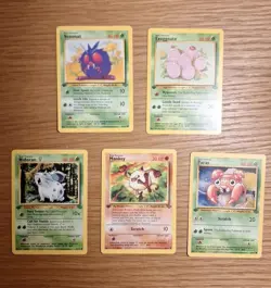 Pokemon 1st Edition JUNGLE Lot - 5x Common Cards WOTC 1999 - Venonat Mankey NM - Image 1