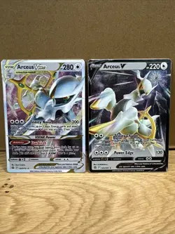 Pokemon TCG METAL CARD Arceus VSTAR 123/172 + ArceusV 122/172 Two card set LP - Image 1