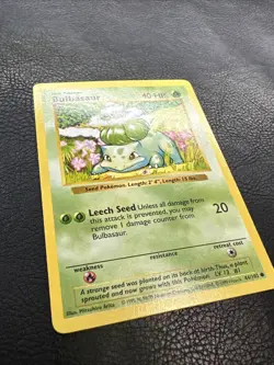 Shadowless Bulbasaur 44/102 Common Base Set Pokemon Card NM/LP - Image 2