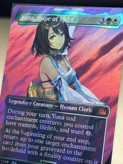 Yuna, Hope of Spira (Final Fantasy) NM *SURGE FOIL* Borderless MTG #549 - Image 2