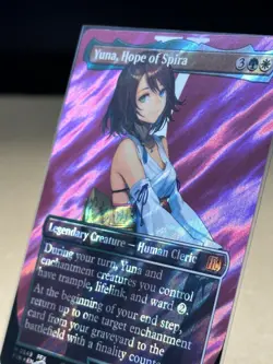 Yuna, Hope of Spira (Final Fantasy) NM *SURGE FOIL* Borderless MTG #549 - Image 3