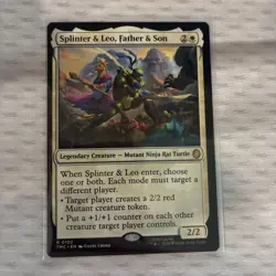 MTG Splinter & Leo, Father & Son, NM-Mint, English Commander: Teenage Mutant Nin - Image 1