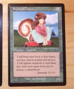 MTG Magic AUTHENTIC JUN MINAGISHI CRAZY CLOWNS TOKEN 6th Series Squirrel x1 NM - Image 1