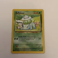 Bulbasaur 44/102 Non Holo Base Set Pokemon TCG - LP-MP - Image 2