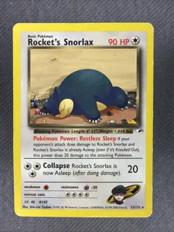 Rocket's Snorlax - 33/132 - Pokemon Gym Heroes Unlimited DMG CREASED - Image 1