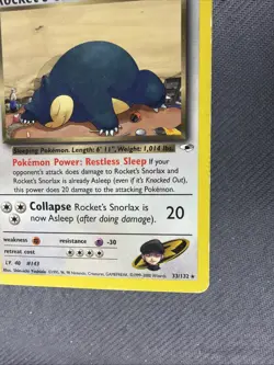 Rocket's Snorlax - 33/132 - Pokemon Gym Heroes Unlimited DMG CREASED - Image 5