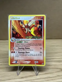 2005 Pokemon EX Emerald 1/106 Blaziken REVERSE HOLO PROMO STAMPED! **NM** - Image 1
