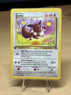 (LP) 1st Edition Eevee 51/64 Jungle Set Vintage Pokemon WoTc - Image 1