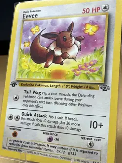 (LP) 1st Edition Eevee 51/64 Jungle Set Vintage Pokemon WoTc - Image 2