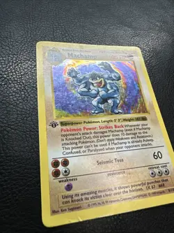 Pokemon Machamp Base 8/102 Holo 1st Edition Shadowless Rare MP - Image 2