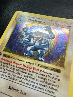 Pokemon Machamp Base 8/102 Holo 1st Edition Shadowless Rare MP - Image 5