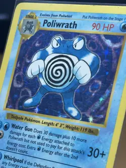 Poliwrath 13/102 Shadowless Holo Rare Base Set Pokemon MP - Image 1