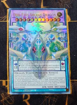 YUGIOH Odd-Eyes Arcray Dragon (RA05-EN145) Extended Art Ultra Rare 1st Overframe - Image 1