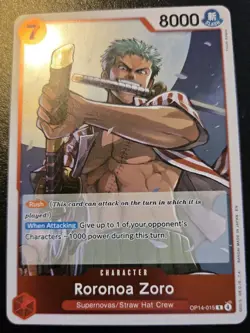 Roronoa Zoro OP14-015 Foil Rare The Azure Sea's Seven One Piece Card Game - Image 1