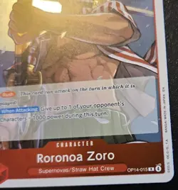 Roronoa Zoro OP14-015 Foil Rare The Azure Sea's Seven One Piece Card Game - Image 5