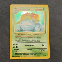 Pokemon Venusaur 15/102 Base Set Holo Rare 100 HP Wizards of the Coast Card - Image 1