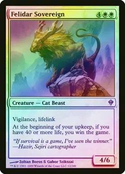 Felidar Sovereign FOIL Zendikar NM White Mythic Rare MAGIC MTG L4 - Image 1