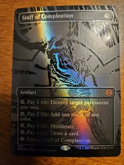 Staff of Compleation Oil Slick Raised Phyrexia: All Will Be One Foil MTG NM - Image 1