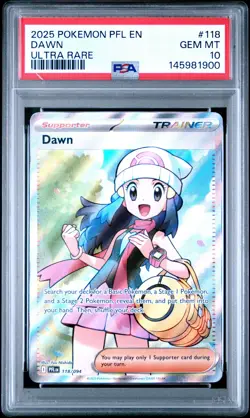 2025 POKEMON PFL EN-PHANTASMAL FLAMES ULTRA RARE #118 DAWN PSA 10 - Image 1