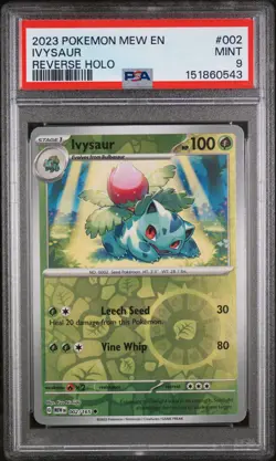 PSA MINT 9 - 2023 POKEMON MEW EN-151 REVERSE HOLO 002 IVYSAUR - Image 1