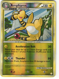 Ampharos Reverse Holo Pokemon TCG HeartGold & SoulSilver 14/123 LP - Image 1