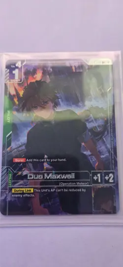 Duo Maxwell R+ ENGLISH GD01-090 Foil Alternate Gundam Card Game, Newtype Rising - Image 1