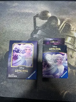 Disney Lorcana Elsa Deck Box And Elsa Card Sleeves Brand New unopened - Image 1