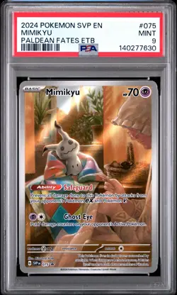 2024 POKEMON SVP EN-SV ETB BLACK STAR PROMO #075 MIMIKYU PSA 9 - Image 1