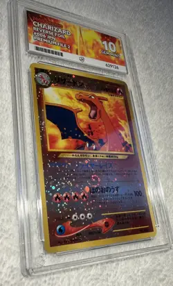 “2000 Pokemon Charizard Japanese Promo #006 Premium File 2 Reverse Holo ACE 10” - Image 4