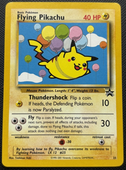Flying Pikachu Black Star Promo 25 Pokemon League LP 2001 - Image 1
