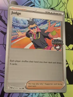 Pokemon Card STAFF Judge 076/088 Regional Promo Perfect Order Holo POR Foil 2026 - Image 2