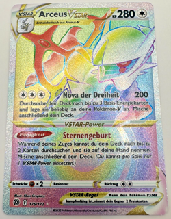 Pokemon Karte TCG Arceus VSTAR 176/172 Strahlende Sterne Holo Rare Deutsch NM - Image 1