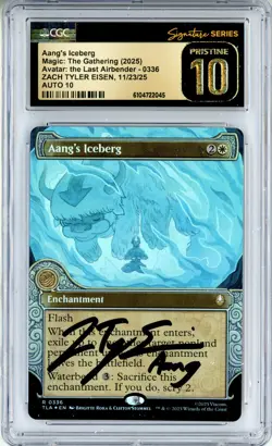 CGC Pristine 10 Auto 10 Signed Zach Tyler Eisen Aang's Iceberg ATLA Foil 0336 - Image 1