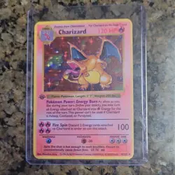 Pokemon 1st Edition Charizard Base Set Holo Rare 120 HP Stage 2 4/102 Rare Art - Image 1