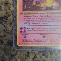 Pokemon 1st Edition Charizard Base Set Holo Rare 120 HP Stage 2 4/102 Rare Art - Image 4