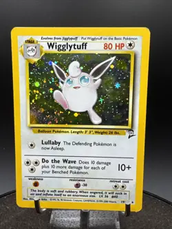 Pokemon TCG Wigglytuff 19/130 Holo Rare - Base Set 2 Pokemon Card SWIRL - Image 1