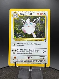 Pokemon TCG Wigglytuff 19/130 Holo Rare - Base Set 2 Pokemon Card SWIRL - Image 3