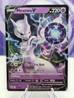 Pokemon TCG Mewtwo v Full Art Holo Ultra Rare Card 030/078 Pokemon Go NM - Image 1