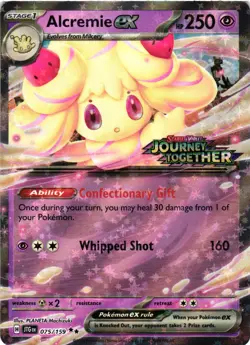 Pokemon TCG Alcremie Ex 075/159 Journey Together Stamped Double Rare NM - Image 1
