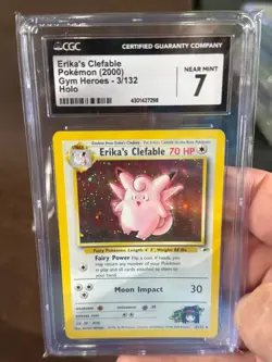 Erika's Clefable 3/132 CGC 7 Near Mint Pokemon Card Holo Rare - Image 3