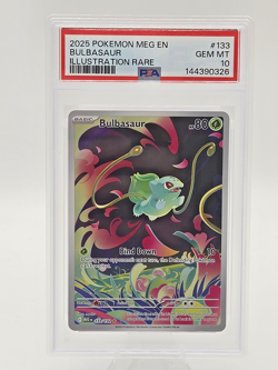 2025 Pokemon Meg EN-Mega Evolution Bulbasaur Illustration Rare PSA 10 #133 - Image 1