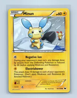 Pokemon tcg Dark Explorers Minun Near Mint or Better - Image 1
