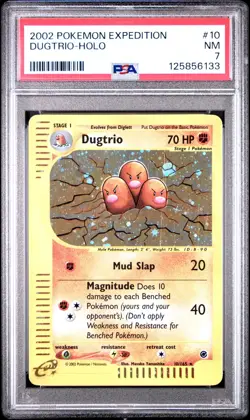 Pokemon Expedition - Dugtrio 10/165 Holo Rare PSA 7 NM - Image 1