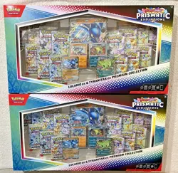 POKEMON PRISMATIC EVOLUTIONS LUCARIO & TYRANITAR EX PREMIUM COLLECTION LOT OF 2 - Image 1