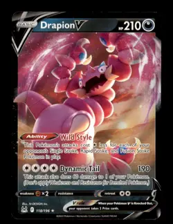DRAPION V 118/196 HOLO V RARE LOST ORIGIN POKEMON HOLO NM/M - Image 1